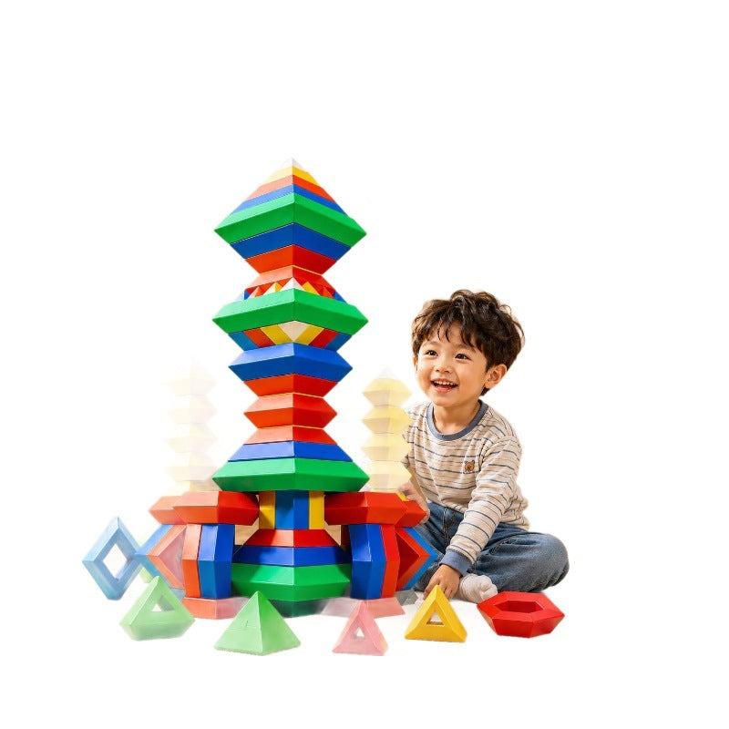 Pyramid Luban Lock Building Blocks, a versatile stacking toy for children, boys and girls, large-particle early education…
