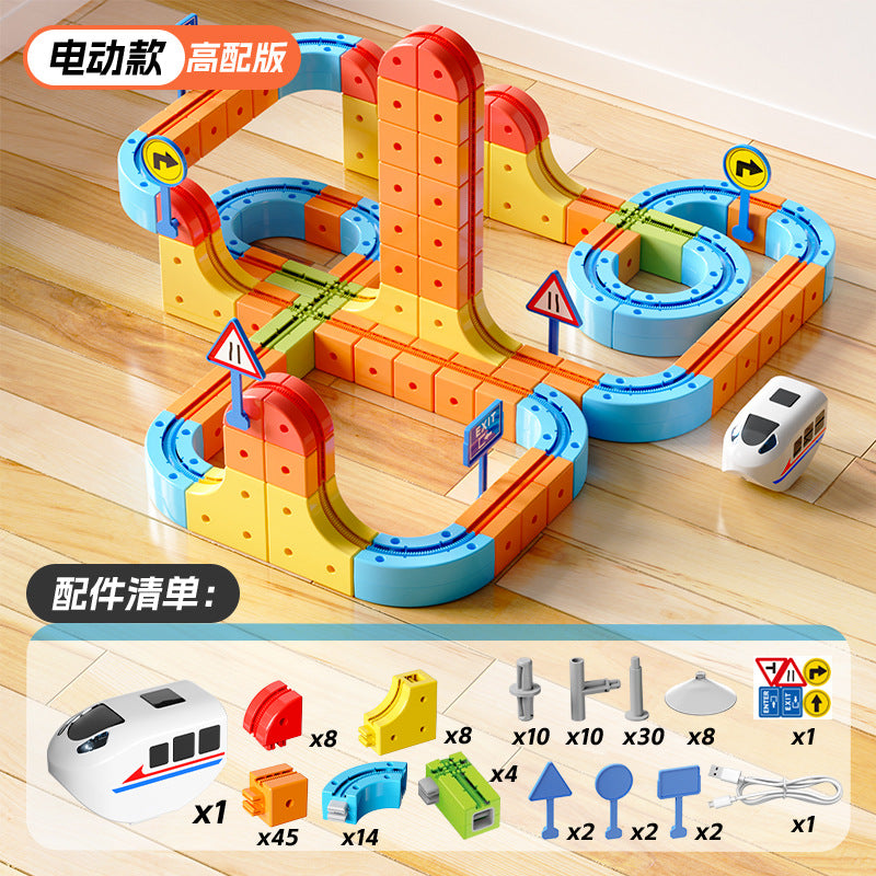 Cross-border Versatile Magnetic Track Car Children's Educational Toy Building Blocks Anti-Gravity Magnetic Suspension Train…