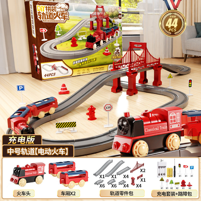 Electric High-Speed ​​Rail Train Small Train with Track Boy Train Model Artificial Educational Birthday Gift Kidsren's Toy…