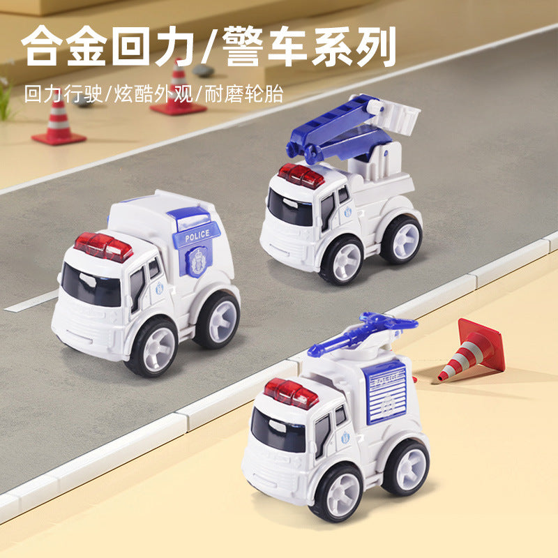 Explosive alloy fall-resistant car inertia car simulation car mini car children baby boy toy police car