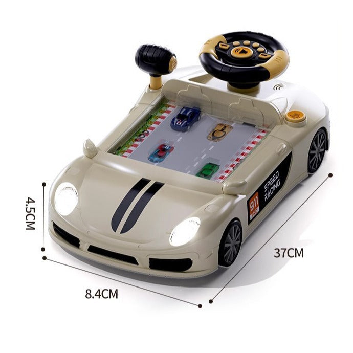 Early education story racing car to break through the big adventure game machine simulation multi-function steering wheel…