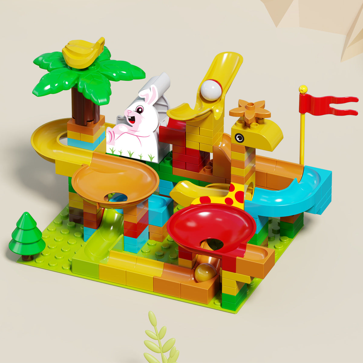 Cross-border wholesale of large particle slide track building blocks, ball track educational assembly DIY toys for boys and…