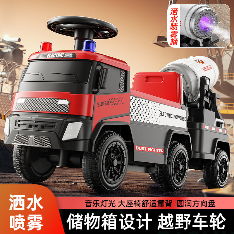 Sliding Spray Mixer Truck Safety Backrest Enlarged Storage Box Light Music Anti-Skid Tires Smooth Body
