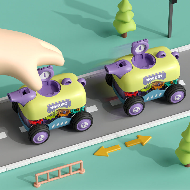 Manufacturer Produces Inertial Cartoon Gear Whistle Toy Car Educational Early Education Baby Crawling Toy Car Sliding and…