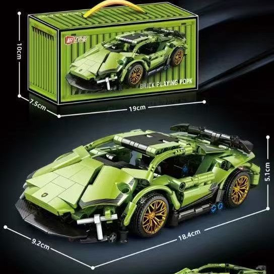 [Source Manufacturer] Wholesale Lambo Assembly Building Blocks Remote Control Car Model Racing Toy Educational Assembly Kit…