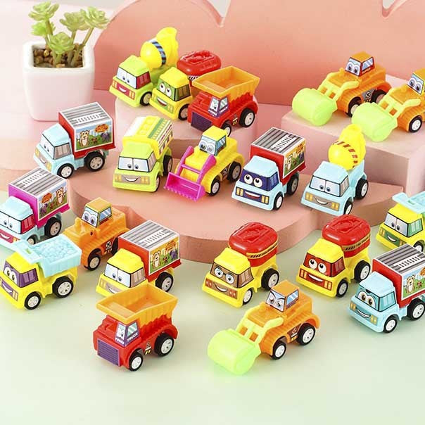 Children's Pull-Back Car Fire Truck Engineering Vehicle Mini Car Model Little Boy Car Excavator Toy Gift - Pull back…