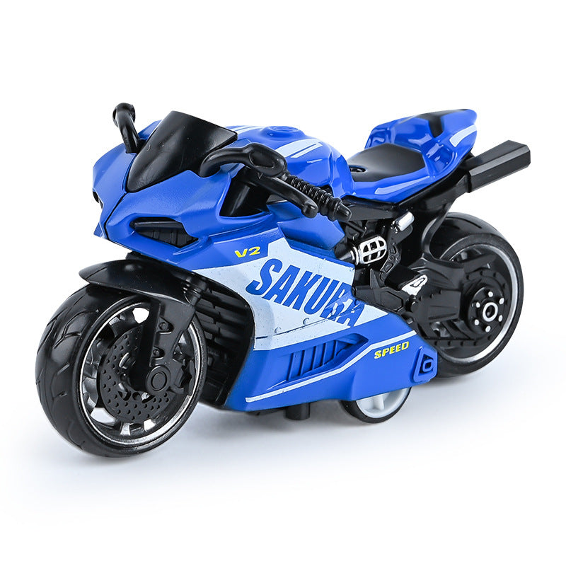 Cross-border generation children's toy boy baby simulation alloy motorcycle ornaments key chain model toy car - {blue…