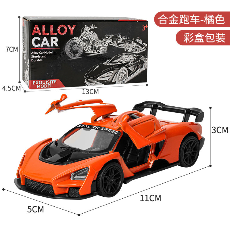 Alloy car model toy for boys and children, pull-back simulation double-door sports car, mini racing car, CE certified…
