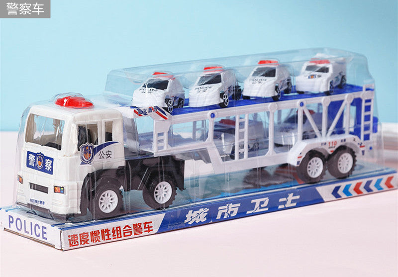 Large inertia trailer double-deck trailer inertia engineering car boy toy car stall children's toys wholesale - Large…