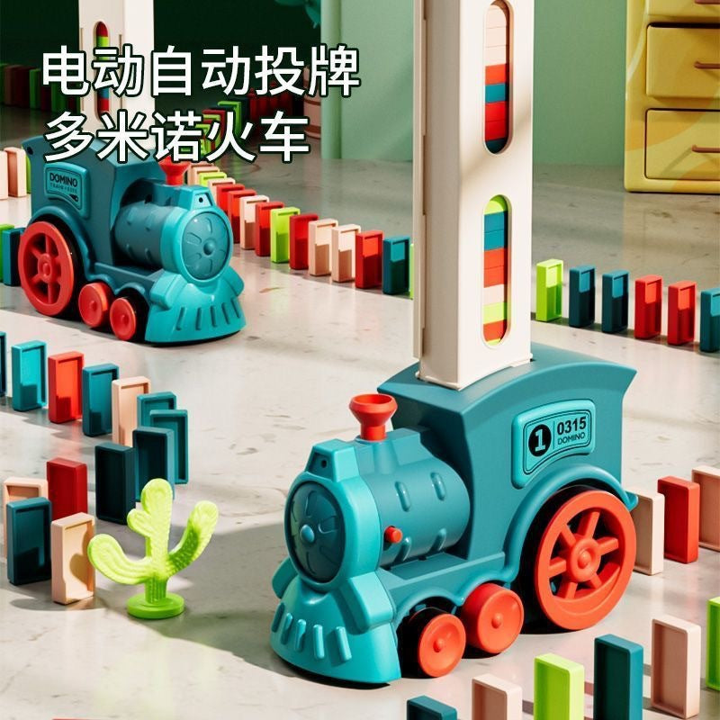 Cross-border dominoes small train automatic investment brand new Internet celebrity fun investment brand electric toy…