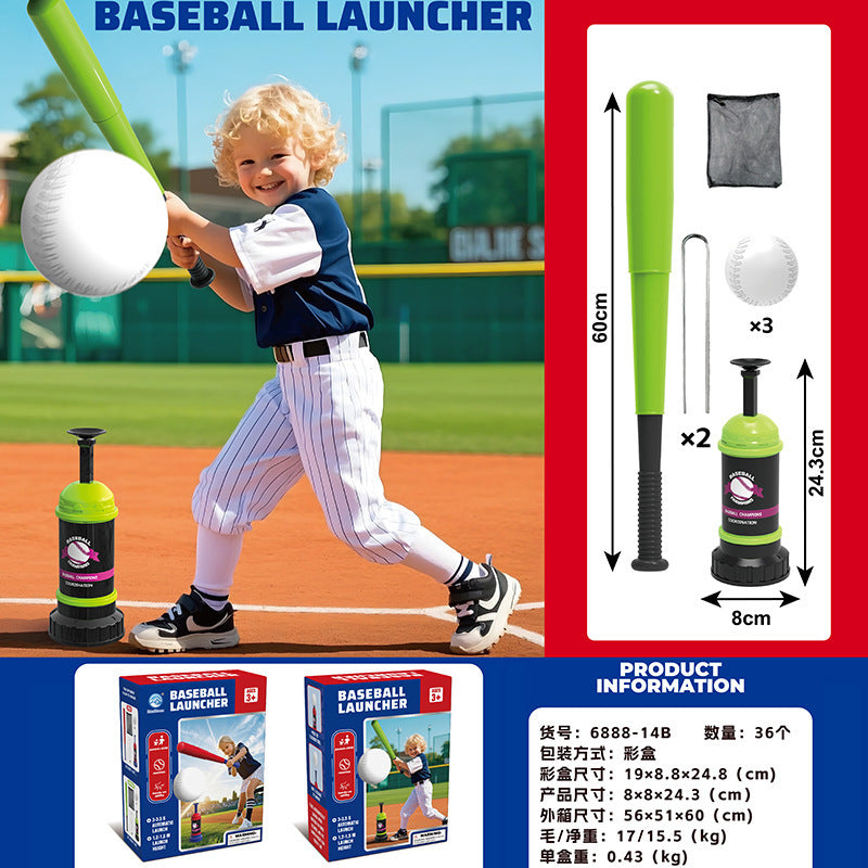 Cross Border Outdoor Sports Toy One Button Launcher Baseball Launcher Three-in-One Baseball Trainer Sports Toy - 6888-14b…