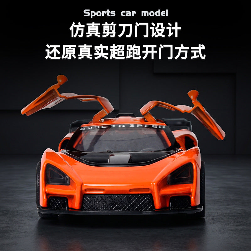 Alloy car model toy for boys and children, pull-back simulation double-door sports car, mini racing car, CE certified…
