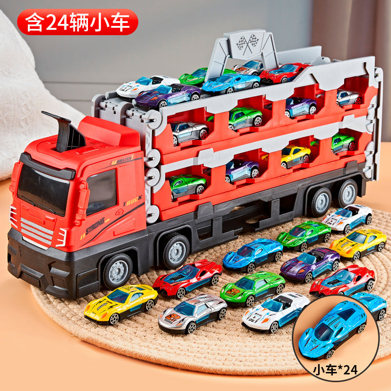 Toy car deformation card transporter storage folding track ejection car alloy children boy gift wholesale - Transformed…