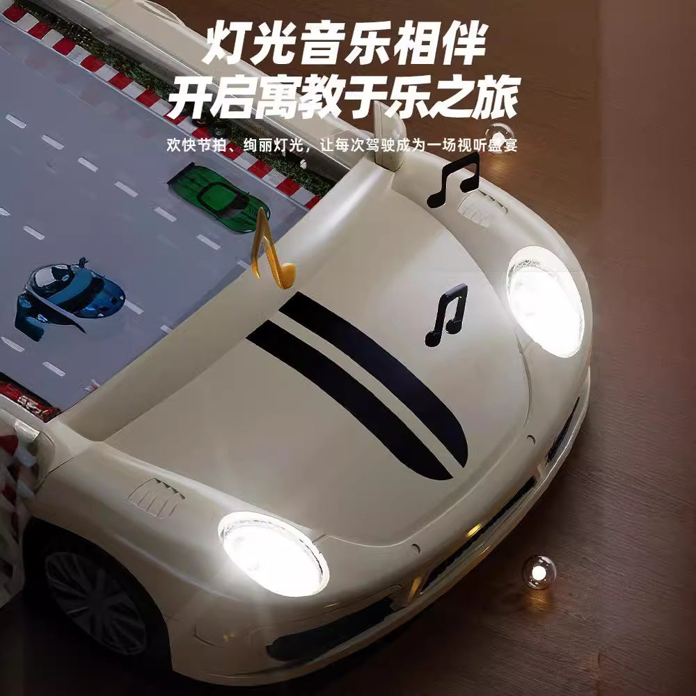 Early education story racing car to break through the big adventure game machine simulation multi-function steering wheel…