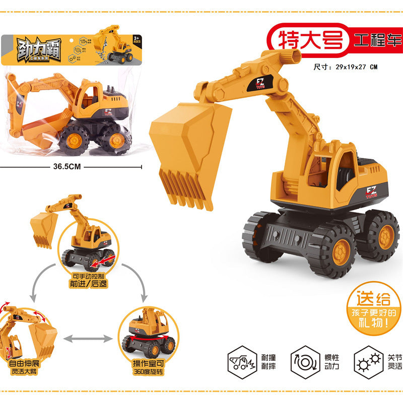 Excavator Large Inertia Driving Engineering Vehicle Toy Children's Thickened and Fall-Resistant Beach Excavator Shovel…