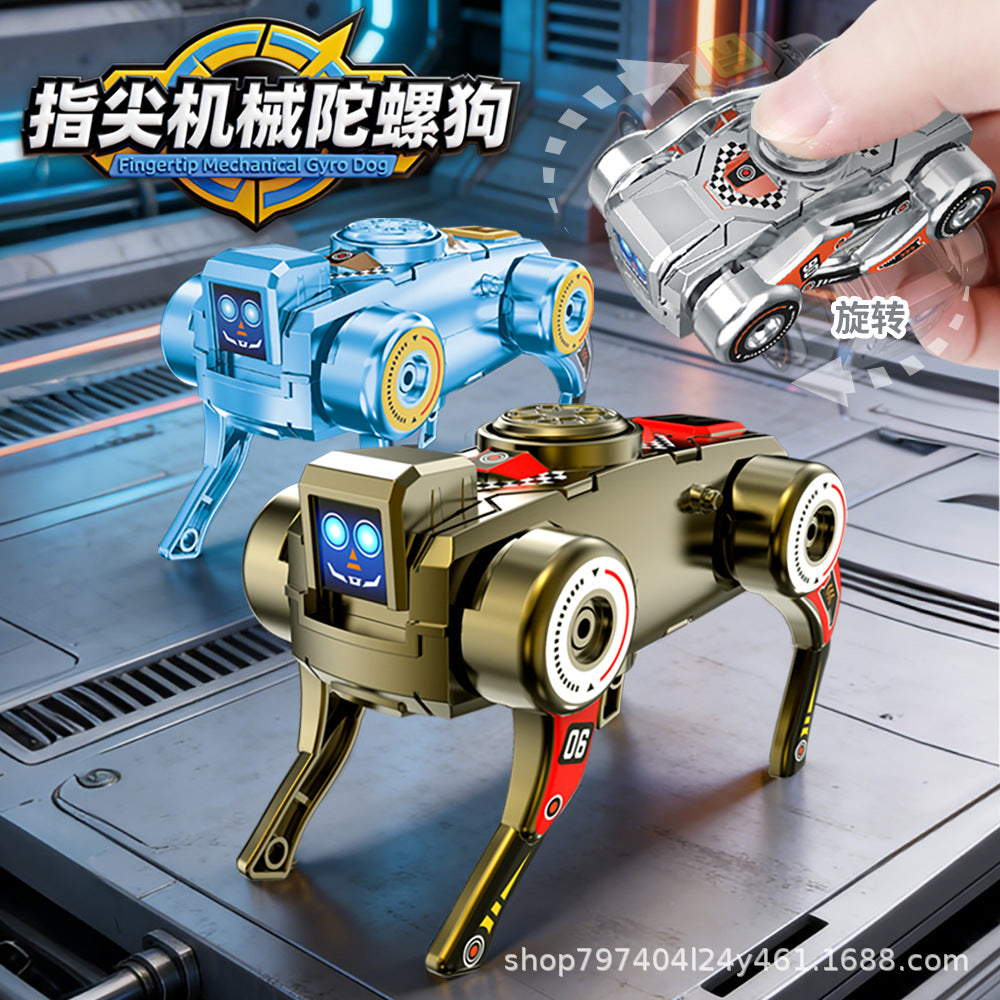 Fidget Spinner Mecha Robot Robot Dog Transforming Tank Gyro Spinning Top Children's Toy to Develop Grip Ability