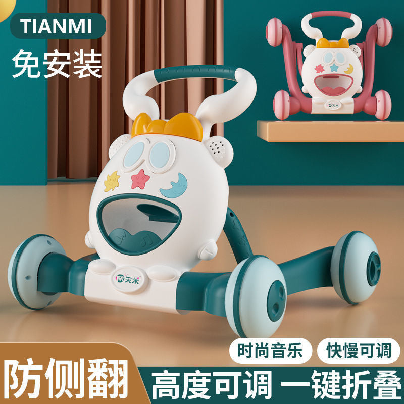 Tianmi baby walker, children's walking aid, one-touch folding, adjustable speed, with music, anti-side tip - image 2