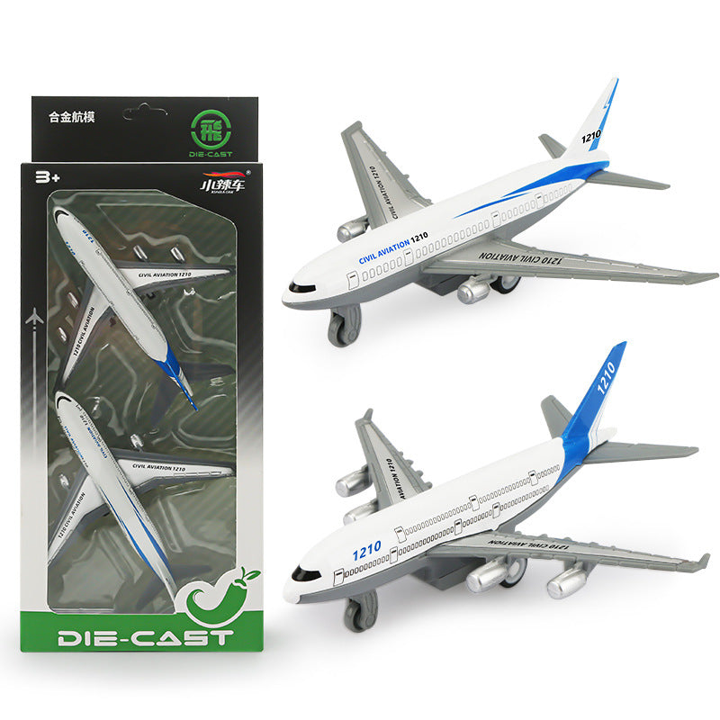 Simulation metal back small aircraft set aluminum alloy passenger plane fighter model baby boy children's toy car - image 2