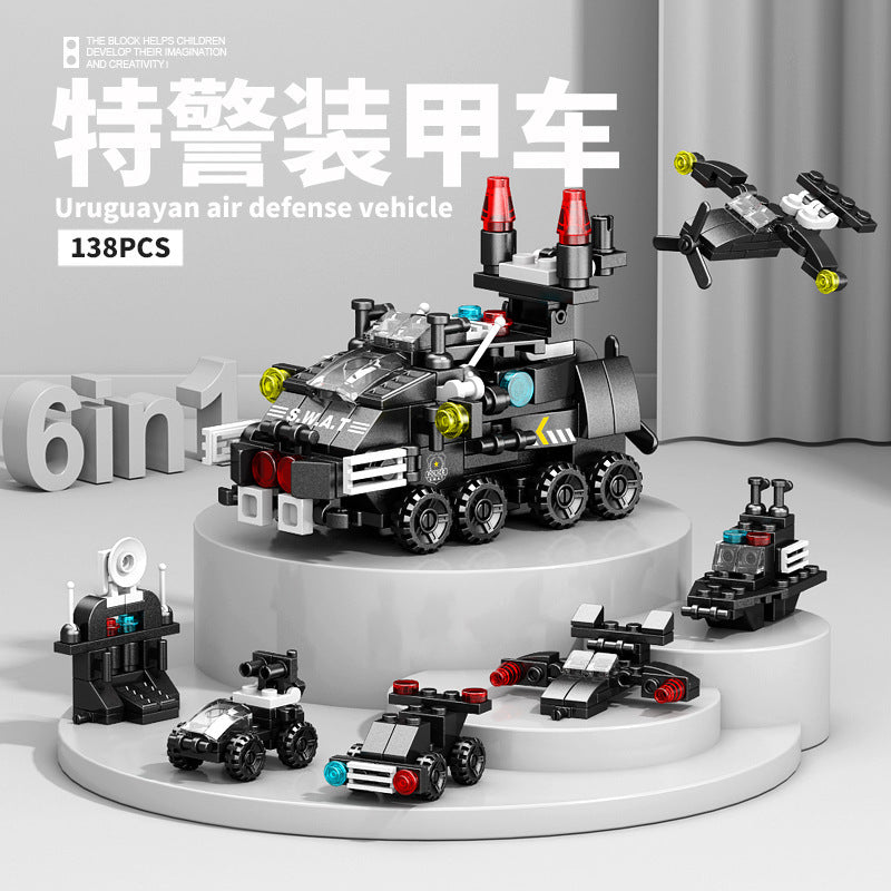 Special Police Six-in-One Rocket Model Building Block Ornament for Boys, Military Assembly, Educational Toy, Drop Shipping…