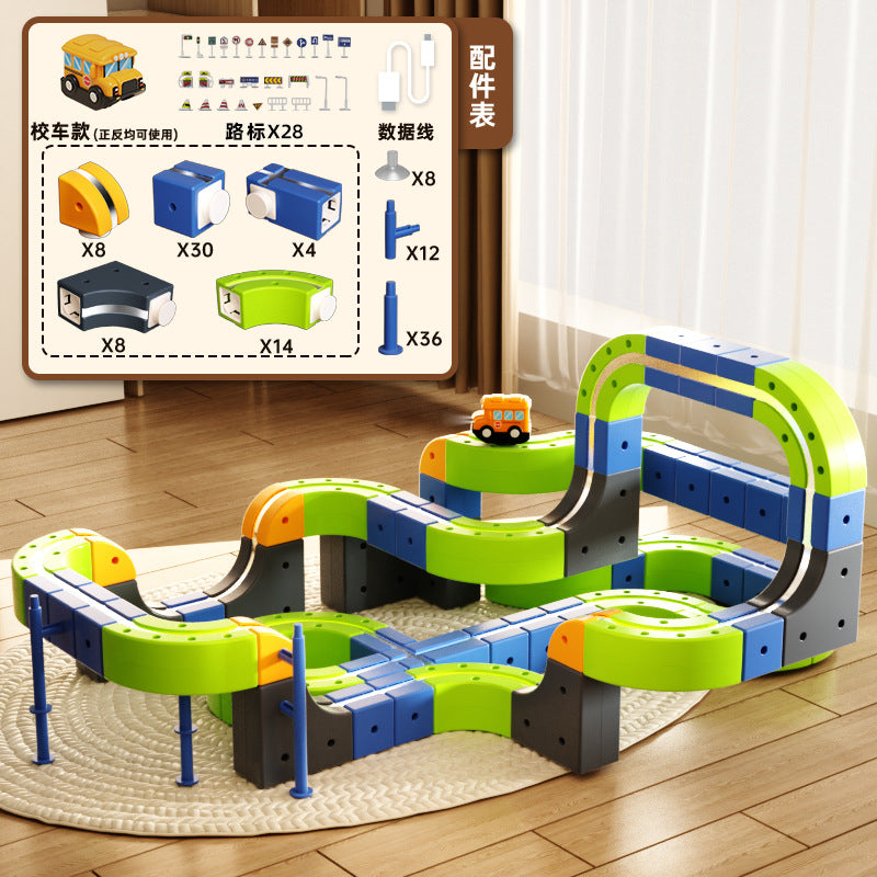 Cross-border Versatile Magnetic Track Car Children's Educational Toy Building Blocks Anti-Gravity Magnetic Suspension Train…