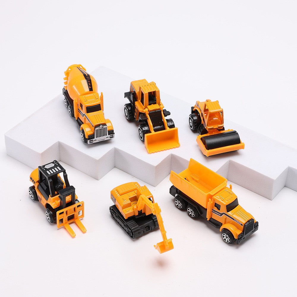 Cross-border Alloy Fire Truck Special Police Car Model Set Ladder Car Mini Boy Small Sliding Toy Car Young - [yellow…