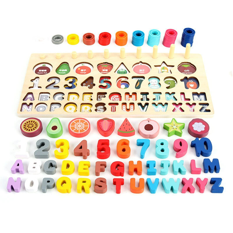 Children's Toys, Early Education Montessori Teaching Aids, 1-3 Years Old, Educational Logarithmic Board Puzzles, Baby Smart…