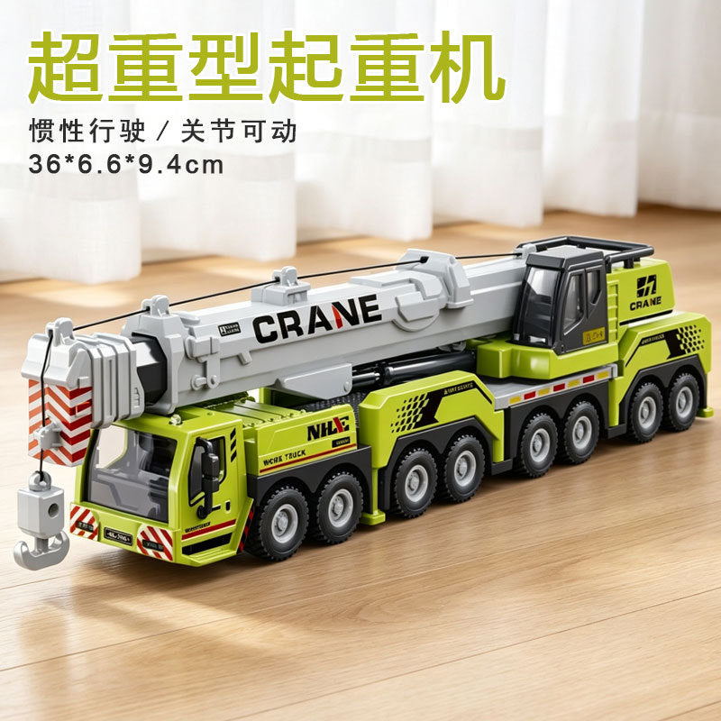 Cross-border oversized crane retractable long boom boy engineering vehicle model adjustable crane crane toy - 大号惯…