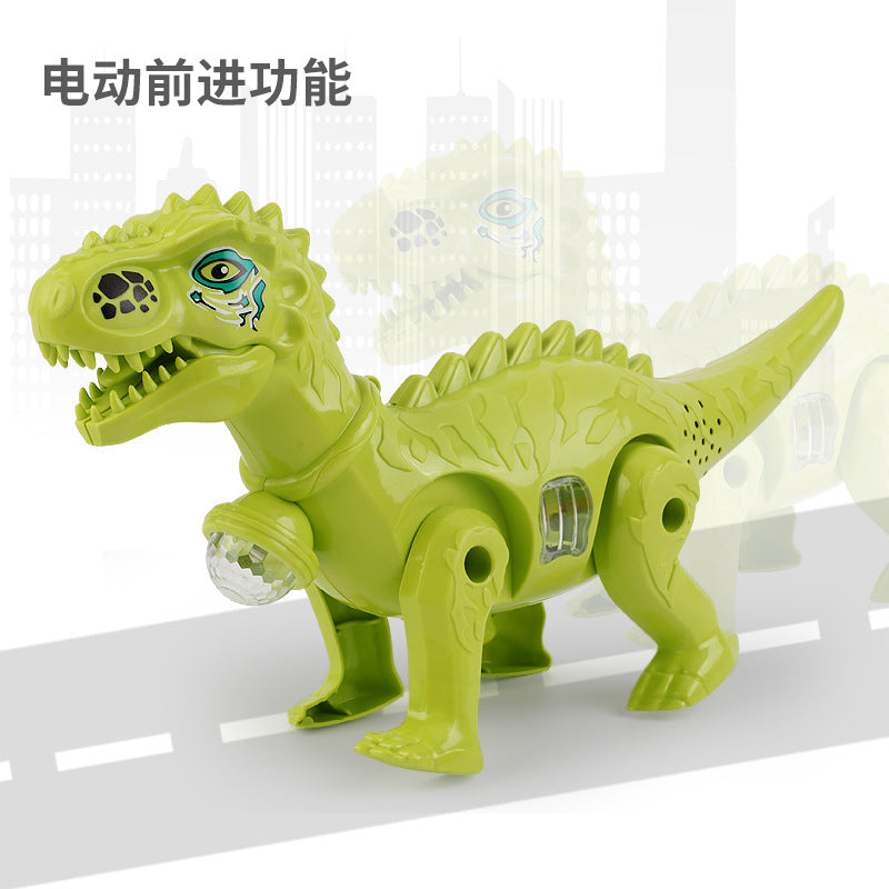 Cross-Border Toy Street Stall Wholesale Factory Luminous Projection with Music Leash Dinosaur Boy Electric Dinosaur Model…