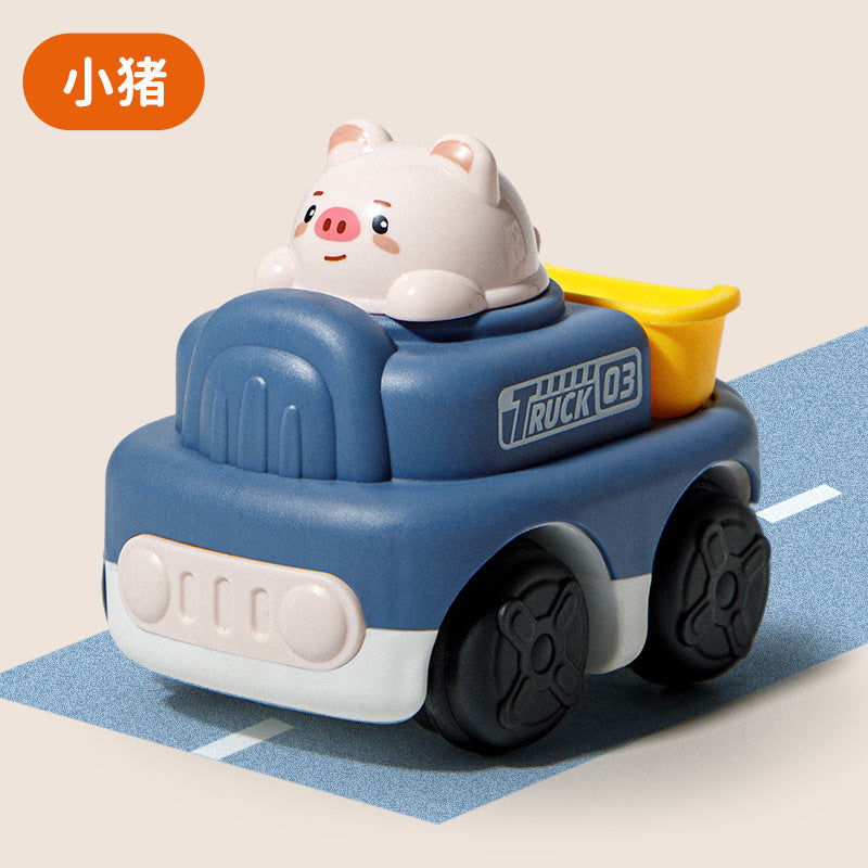 New Candy cartoon animal boy girl children inertia digging engineering vehicle kindergarten small gift toy - Inertia piggy…