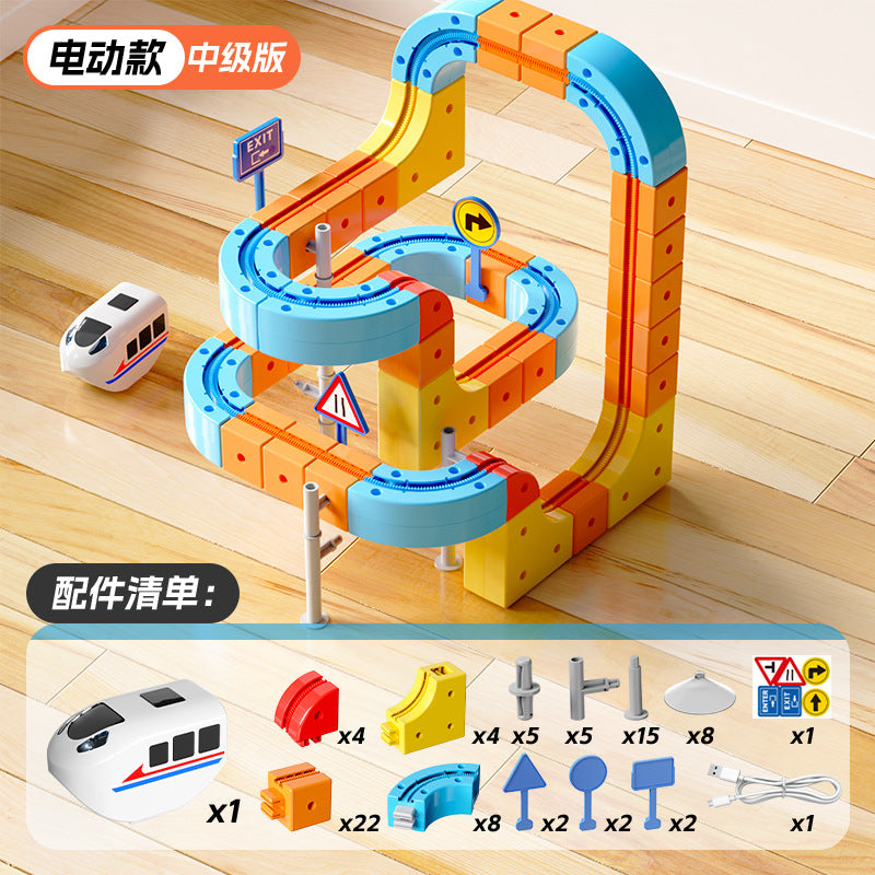 Cross-border Versatile Magnetic Track Car Children's Educational Toy Building Blocks Anti-Gravity Magnetic Suspension Train…