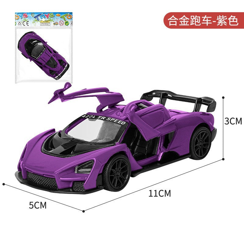 Alloy car model toy for boys and children, pull-back simulation double-door sports car, mini racing car, CE certified…