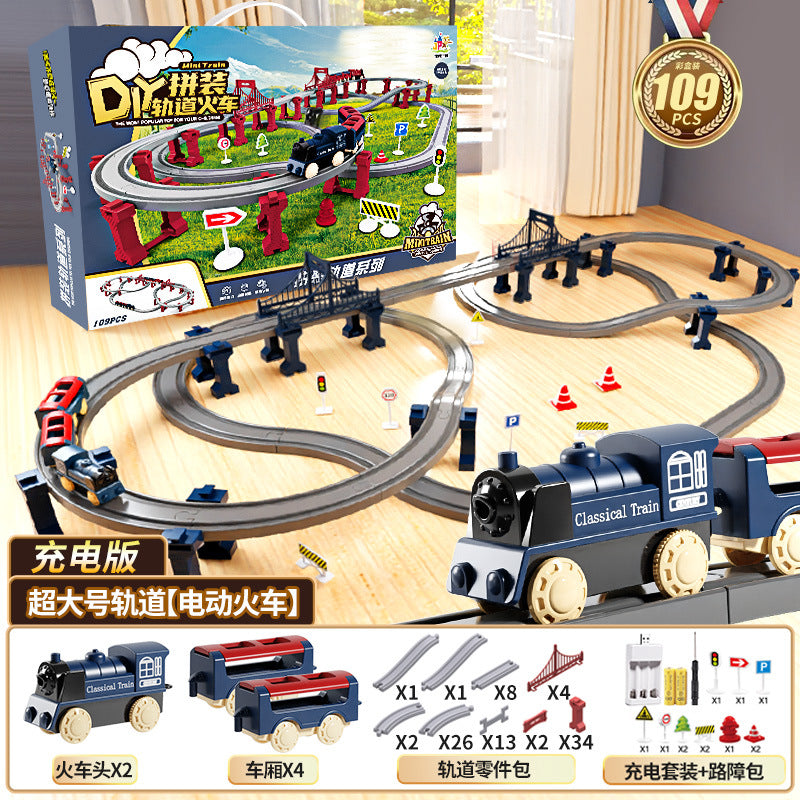 Electric High-Speed ​​Rail Train Small Train with Track Boy Train Model Artificial Educational Birthday Gift Kidsren's Toy…