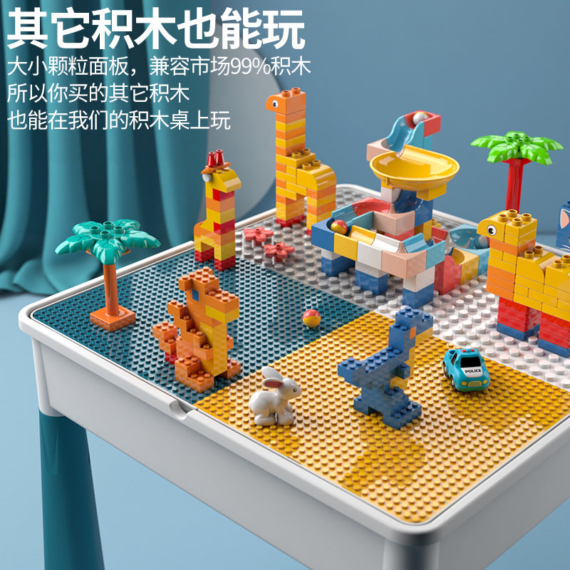 Large Particle Building Block Toys DIY Children's Multifunctional Building Block Table Educational Assembly Learning Table…