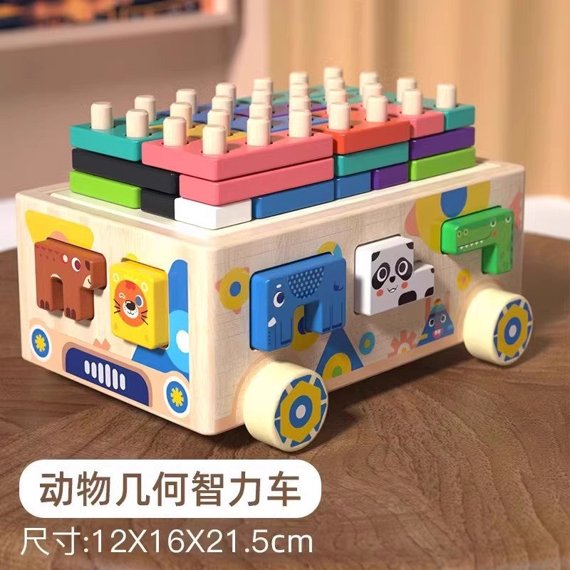 Montessori Early Education Building Blocks Educational Toys Shape Matching Cognitive Kidsren Baby Wooden Boys and…