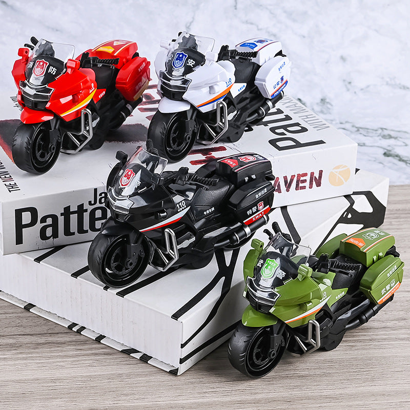 Inertia Toy Car, Simulated Motorcycle Model, Motorcycle Toy, Boy's Simulated Pull-Back Children's Toy - image 4