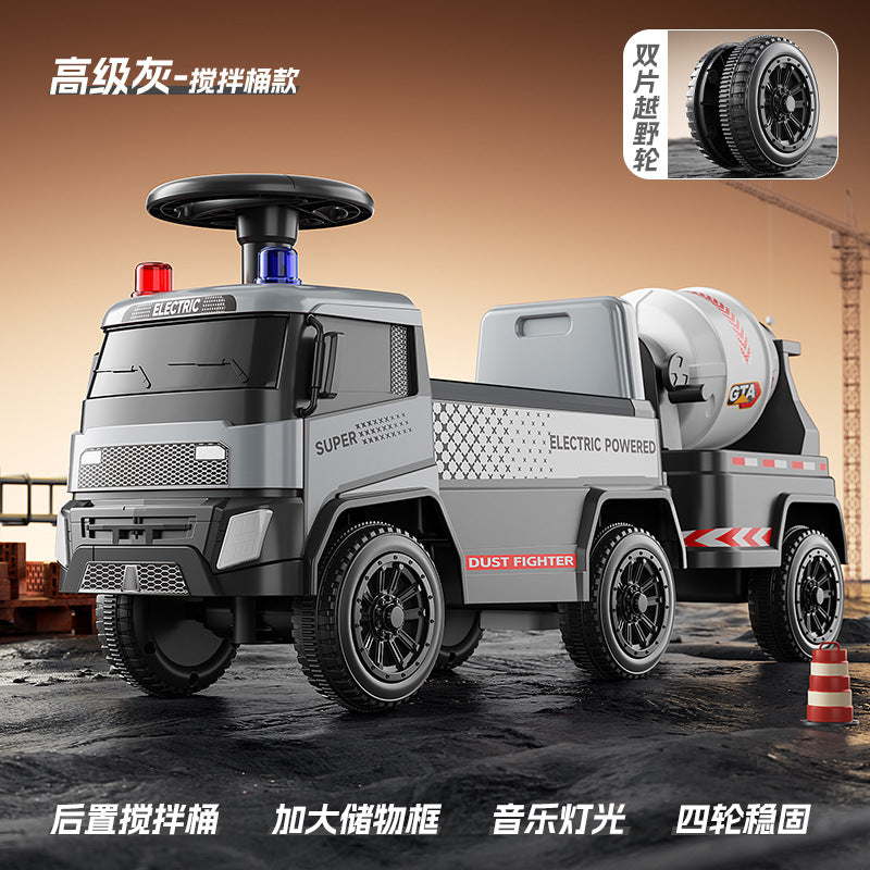 Sliding Spray Mixer Truck Safety Backrest Enlarged Storage Box Light Music Anti-Skid Tires Smooth Body - Scooter [premium…