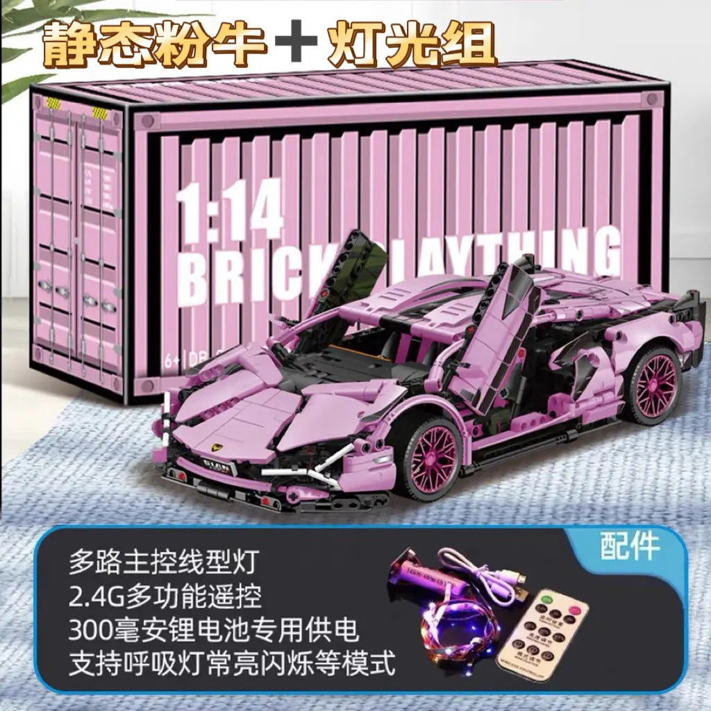 911 Electroplated Purple Apollo Sun God Drift Sports Car Model High-Difficulty Assembly Building Blocks Toy Wholesale…
