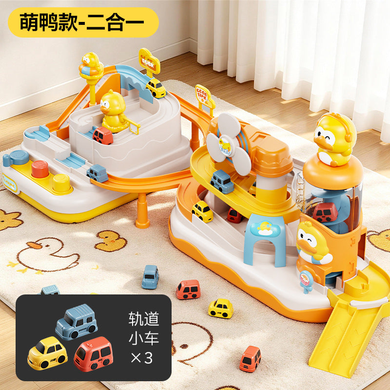 Children's educational toys for boys aged 3 to 6: a car park, a puzzle track car adventure to develop intelligence…