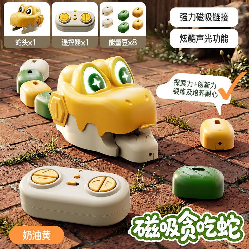 Remote-controlled magnetic snake game, a two-player interactive battle game, a children's electric food-eating car battle…