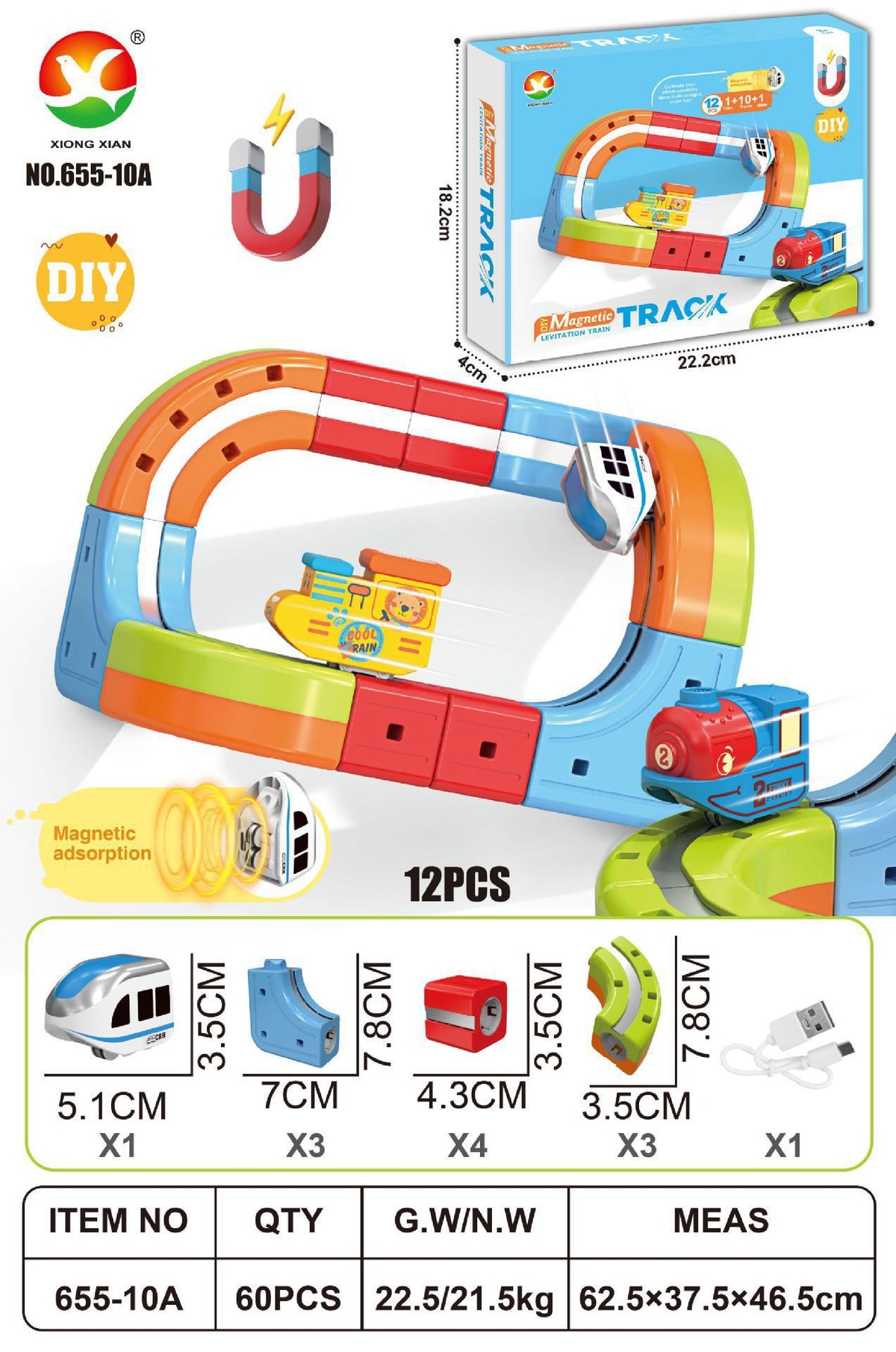 Cross-border Anti-Gravity Transformable Magnetic Track Car Children's Educational Magnetic Building Block Toy DIY Gift for…
