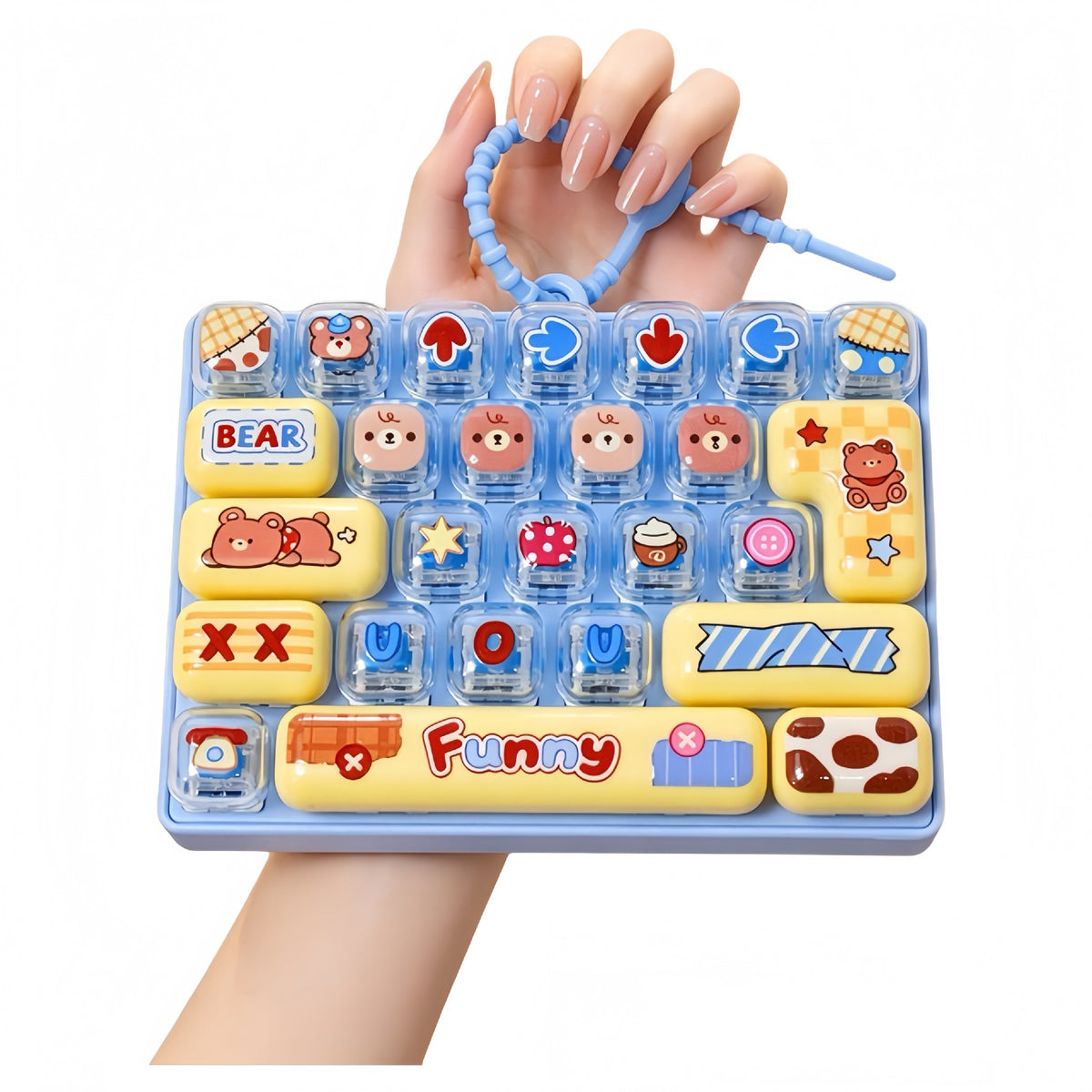 Cross-border 26-key stress-relief keyboard press toy, creative keychain pendant, stress-relief gadget, large-sized press…