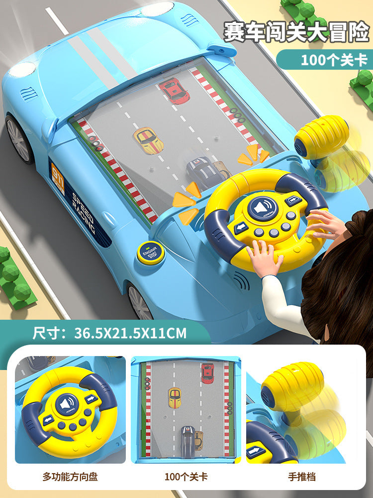 Early education story racing car to break through the big adventure game machine simulation multi-function steering wheel…