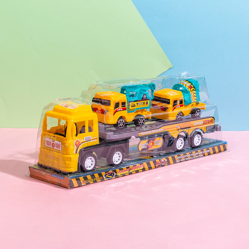 Large inertia trailer double-deck trailer inertia engineering car boy toy car stall children's toys wholesale - image 3