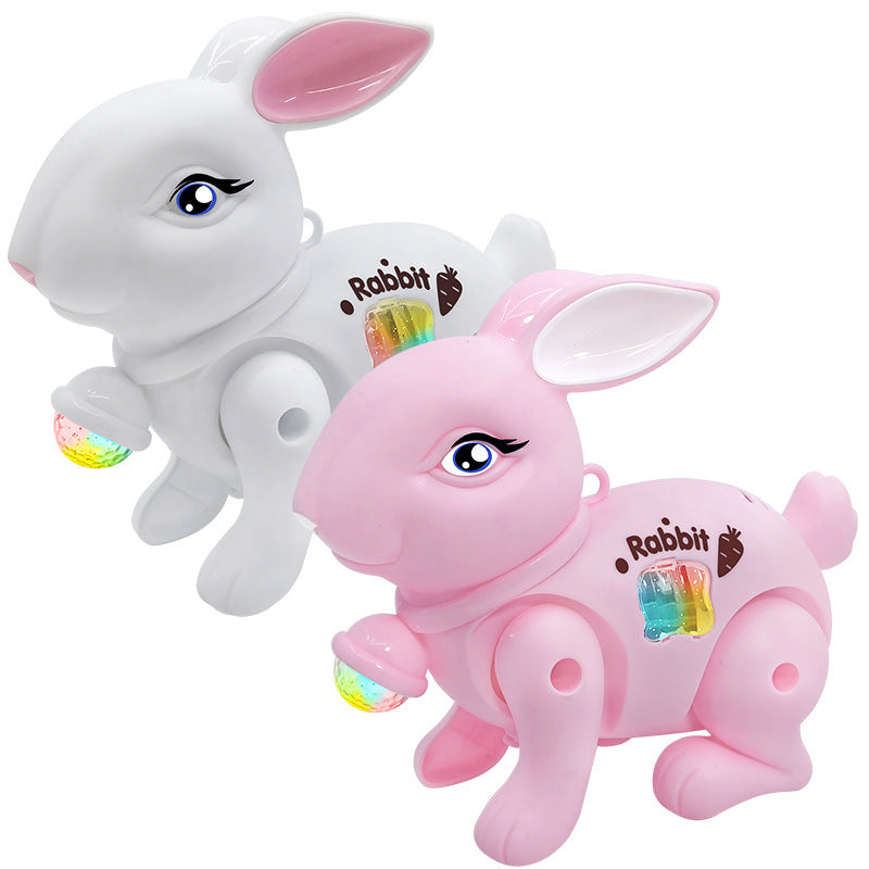Electric Leash Rabbit, Popular Online Toy for Children, New Year's Day Square Night Market Stall Glowing Toy Wholesale…