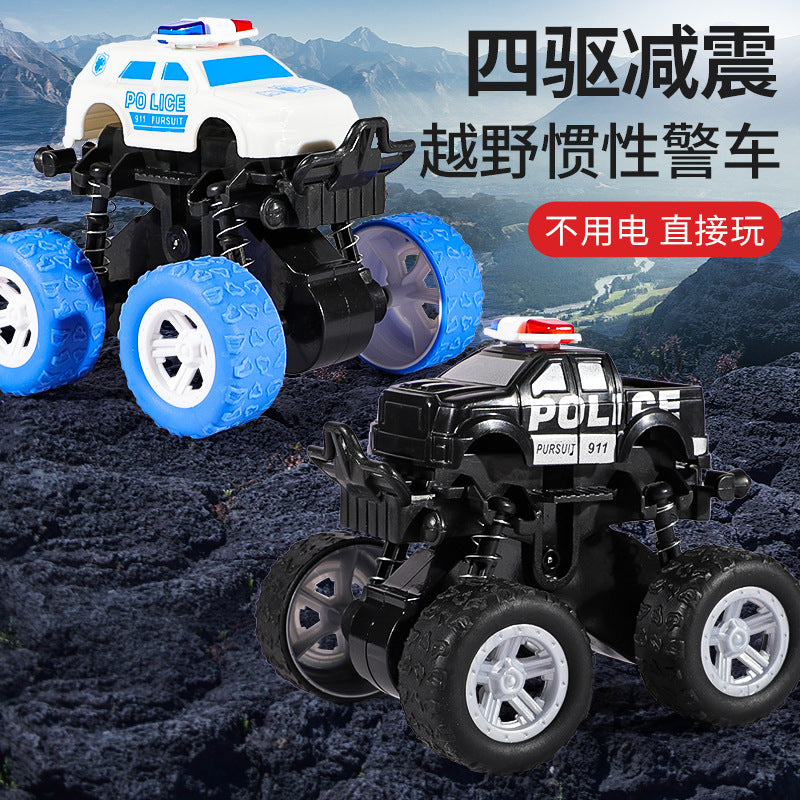 Children's Artificial Fall-resistant Off-road Police Car Inertial Boy Toy Inertia Four-wheel Drive Off-road Police Car Toy…