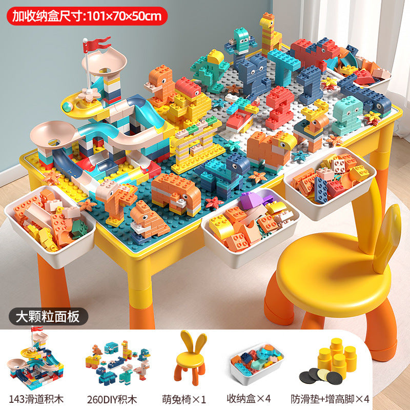 Large Particle Building Block Toys DIY Children's Multifunctional Building Block Table Educational Assembly Learning Table…