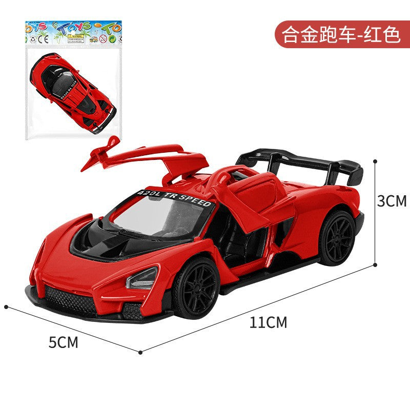 Alloy car model toy for boys and children, pull-back simulation double-door sports car, mini racing car, CE certified…