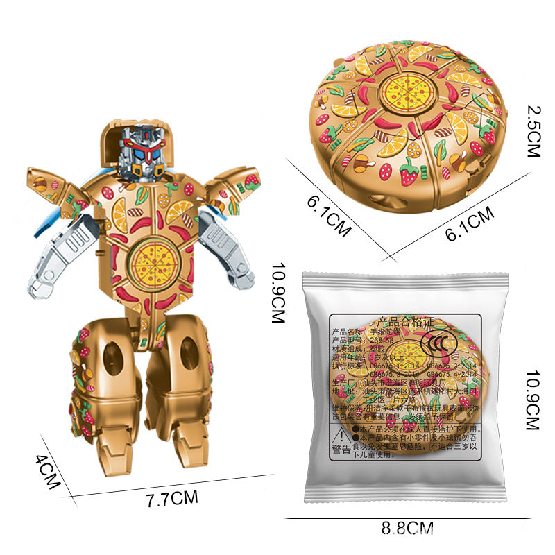 Fidget Spinner Mecha Robot Robot Dog Transforming Tank Gyro Spinning Top Children's Toy to Develop Grip Ability - Pizza…