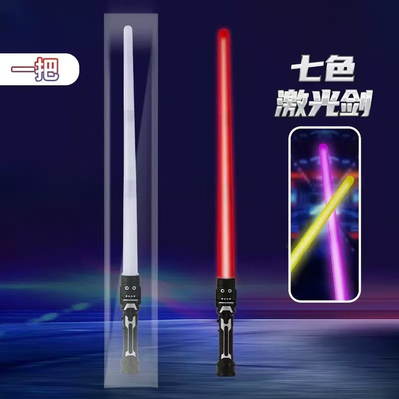 Double-Edged Retractable Light-Up Sword Toy for Boys, Deadpool Warrior 2-in-1 Toy Sword - Colorful silent lightsaber