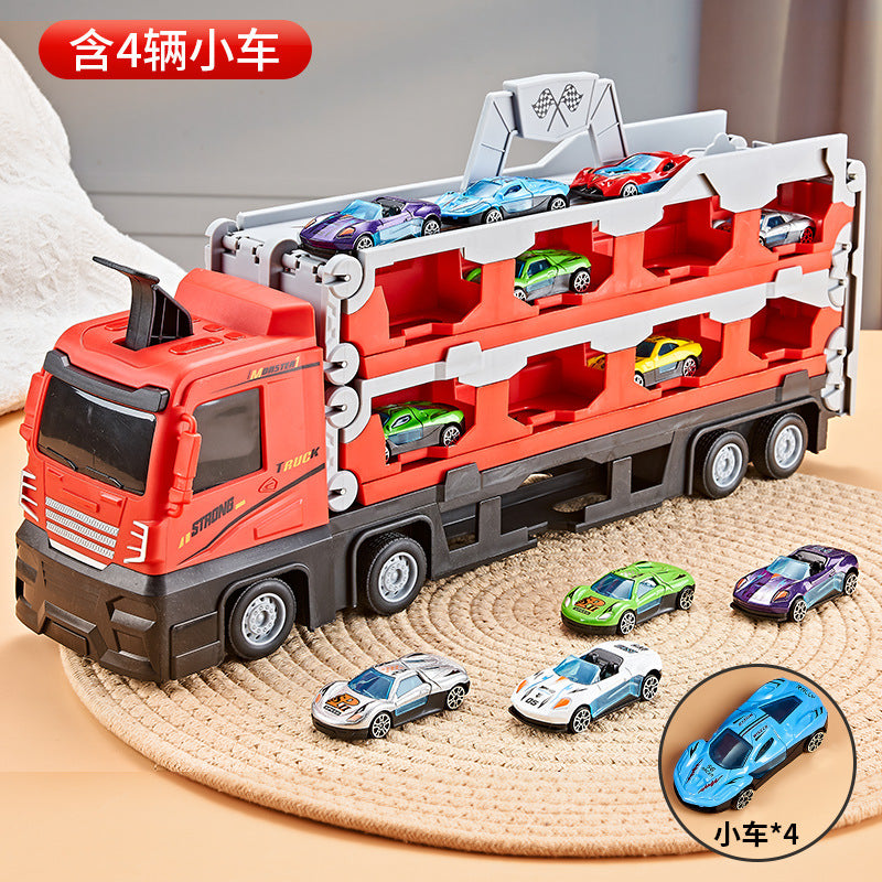 Toy car deformation card transporter storage folding track ejection car alloy children boy gift wholesale - Transformed…